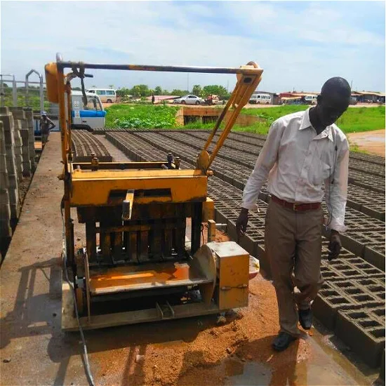 Máquina para fabricar bloques de cemento con motor diésel para puesta de huevos en Mozambique